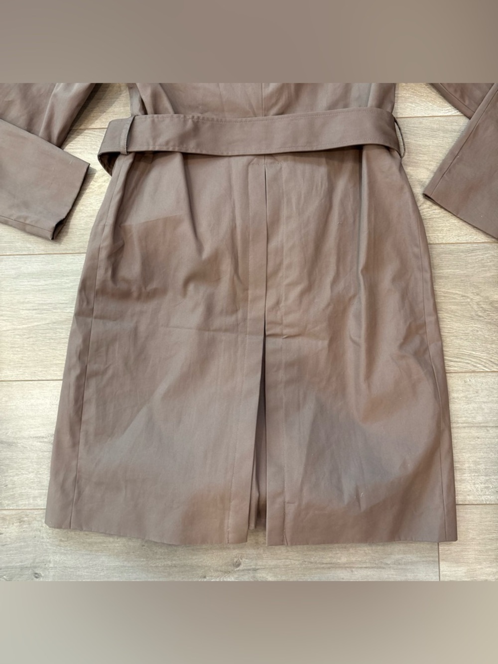 New Everlane The Modern Trench Coat Chocolate Brown Size S Belted $288 Retail - Picture 8 of 11